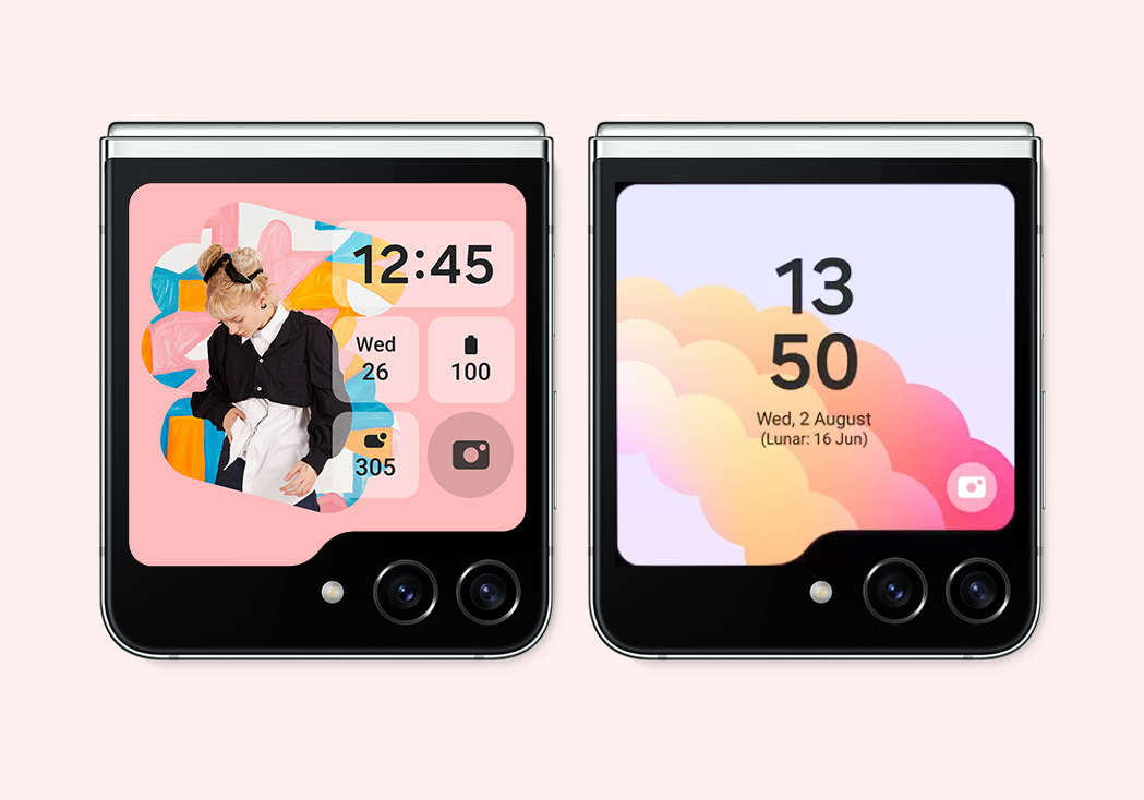 Z Flip 5 camera widget on cover screen